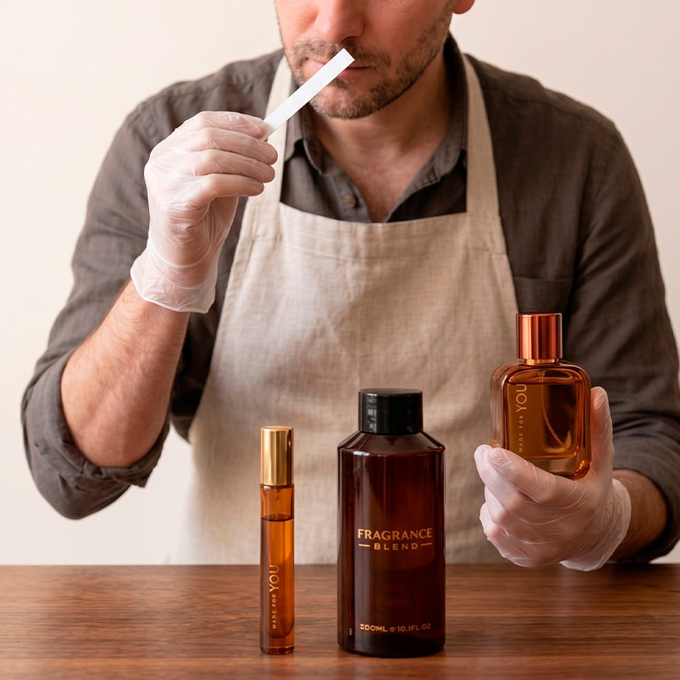 Perfumista avaliando fragrância